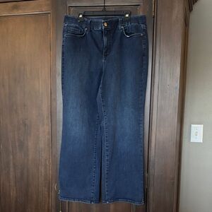 NYDJ Waist-Match Lift Tuck Women's Dark wide leg crop Jeans